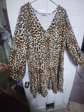 A Beautiful Soul Altar'd State Leopard Print Tiered Babydoll Mini Dress